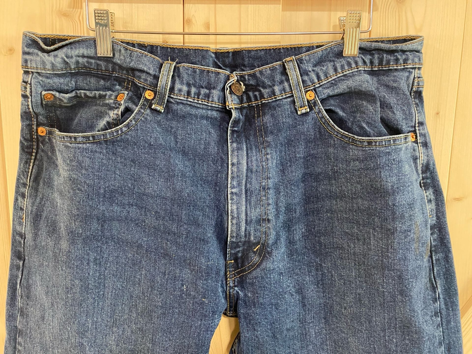 Levi's 505 Regular Fit Jeans 38x32 Blue Denim Straight Leg 4