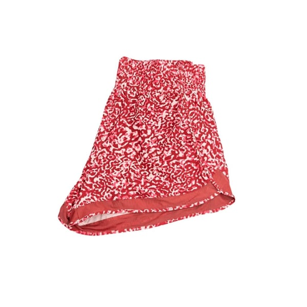 Athleta Mesh Racer Run High Rise 3" Short Size L Red Print Running Shorts