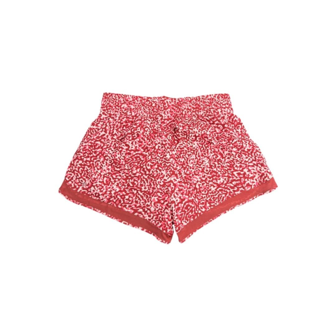 Athleta Mesh Racer Run High Rise 3" Short Size L Red Print Running Shorts 3