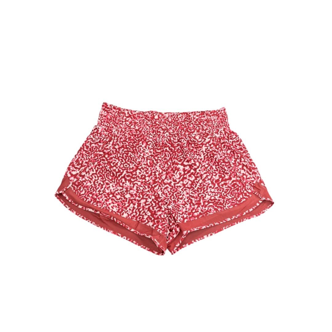 Athleta Mesh Racer Run High Rise 3" Short Size L Red Print Running Shorts 5