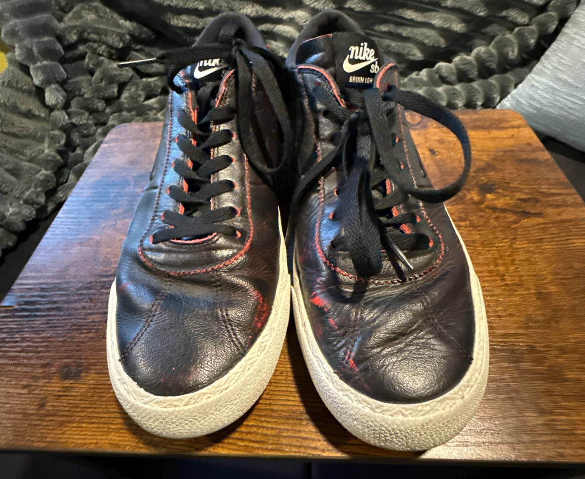 Nike SB Bruin Low x NBA Chicago Bulls Black Leather Sneakers 3