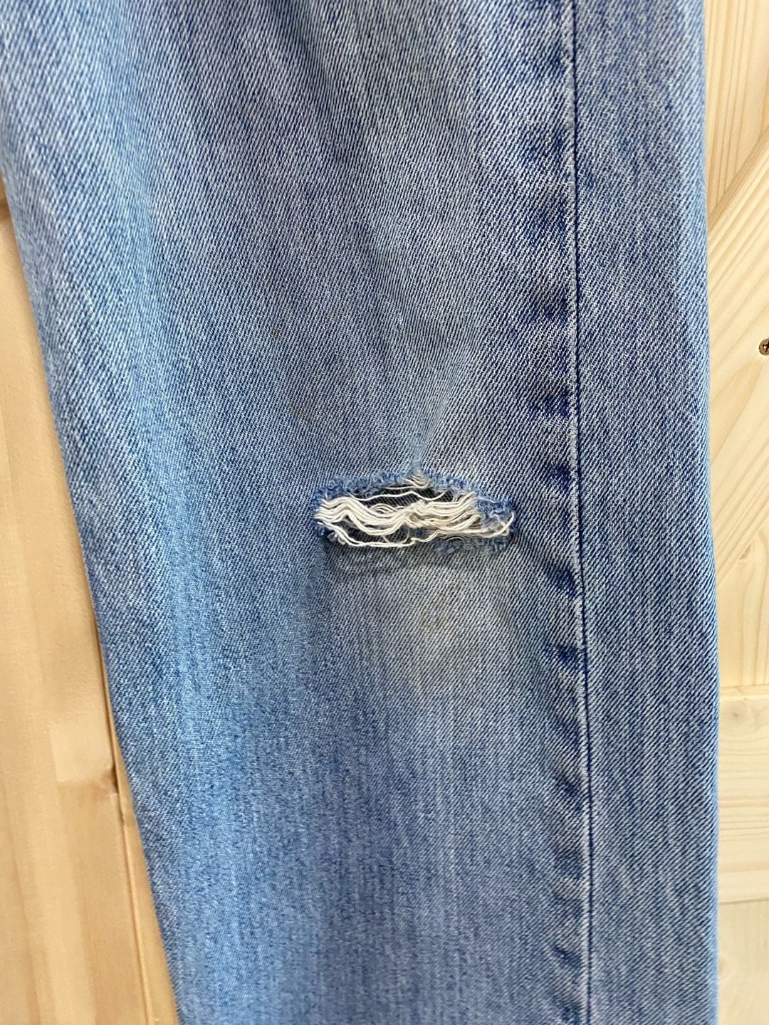 Levi's 505 Regular Fit Jeans W34 L34 Blue Distressed Denim 4