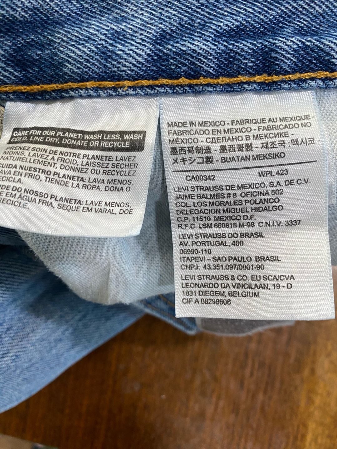 Levi's 505 Regular Fit Jeans W34 L34 Blue Distressed Denim 10