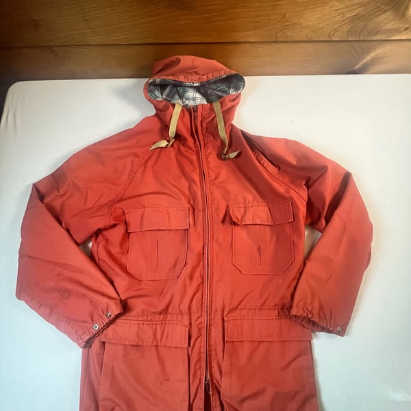 Woolrich Mountain Parka Jacket Small Red 60/40 Utility Coat Vintage 70s