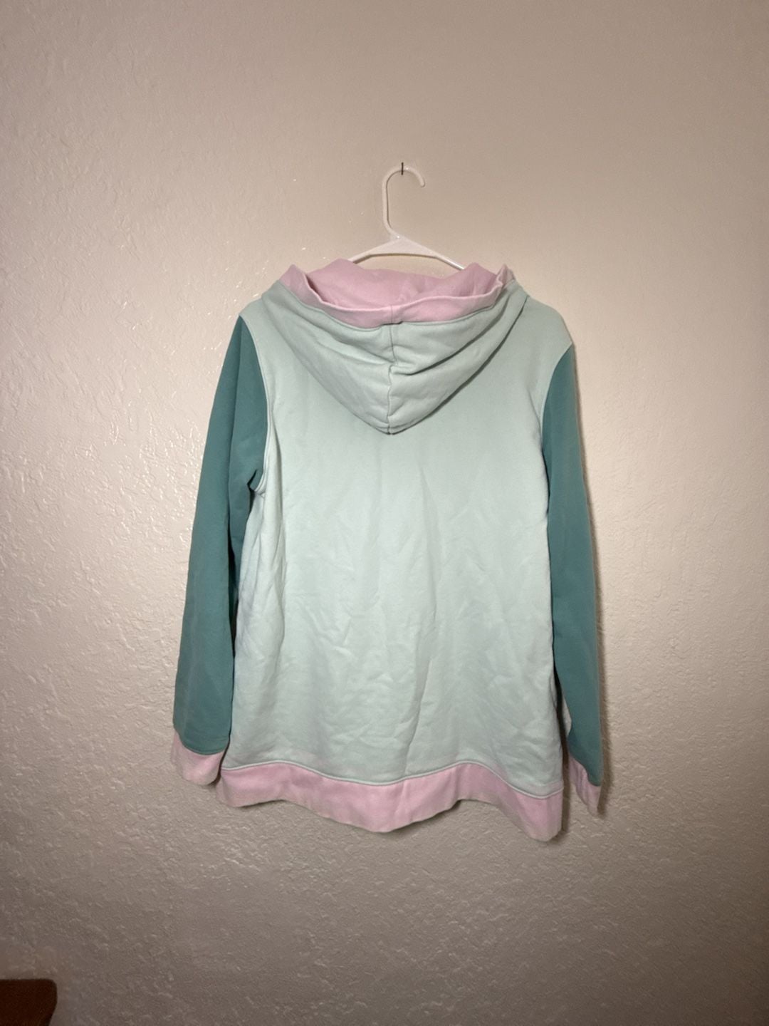 Lands End Serious Sweats Button Hoodie Size L 14-16 Pastel Colorblock 8
