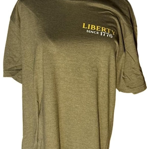 Til Valhalla Project Liberty Since 1776 Graphic T-Shirt Olive Green