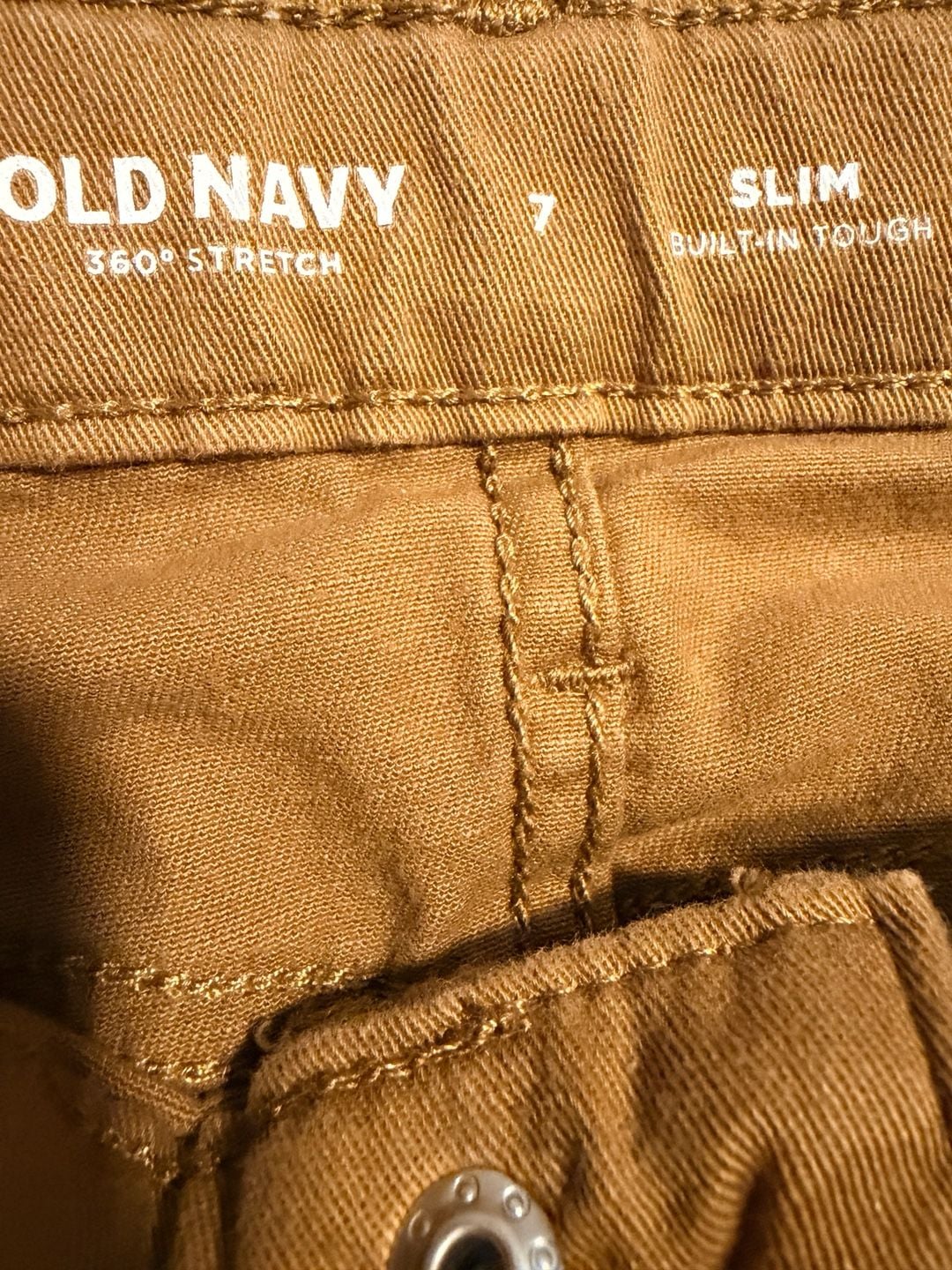 Old Navy Boys Jeans Lot Size 7 Slim 360 Stretch Blue and Brown 2 Pairs 3