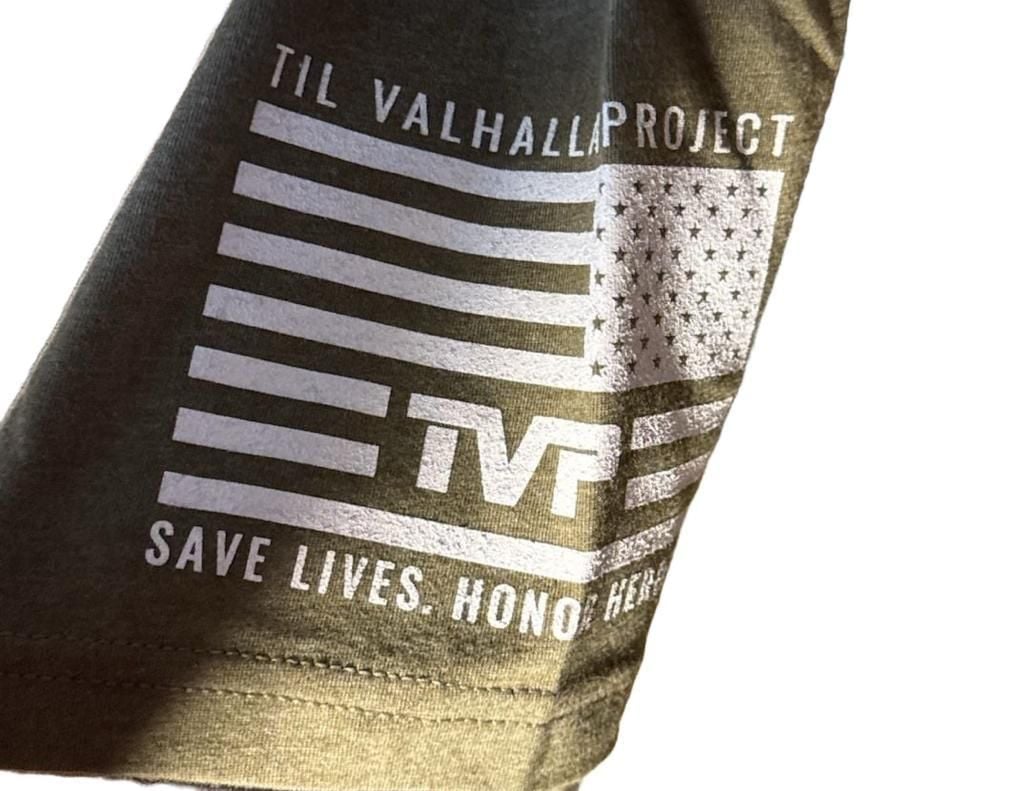 Til Valhalla Project Liberty Since 1776 Graphic T-Shirt Olive Green 4