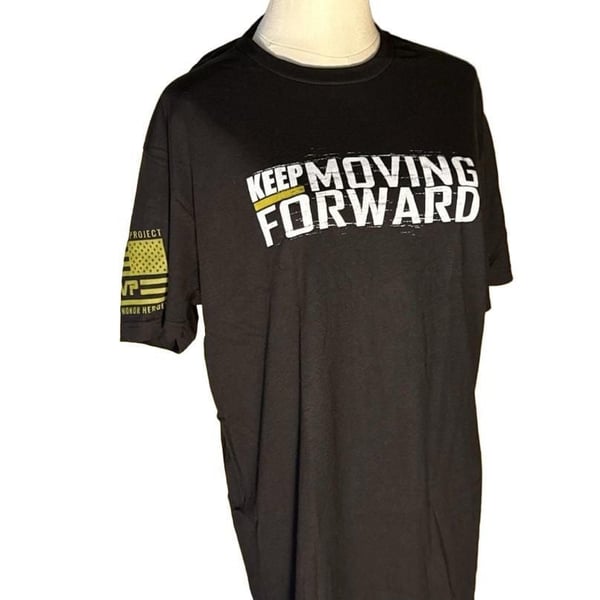 Til Valhalla Project Keep Moving Forward Graphic T-Shirt Black