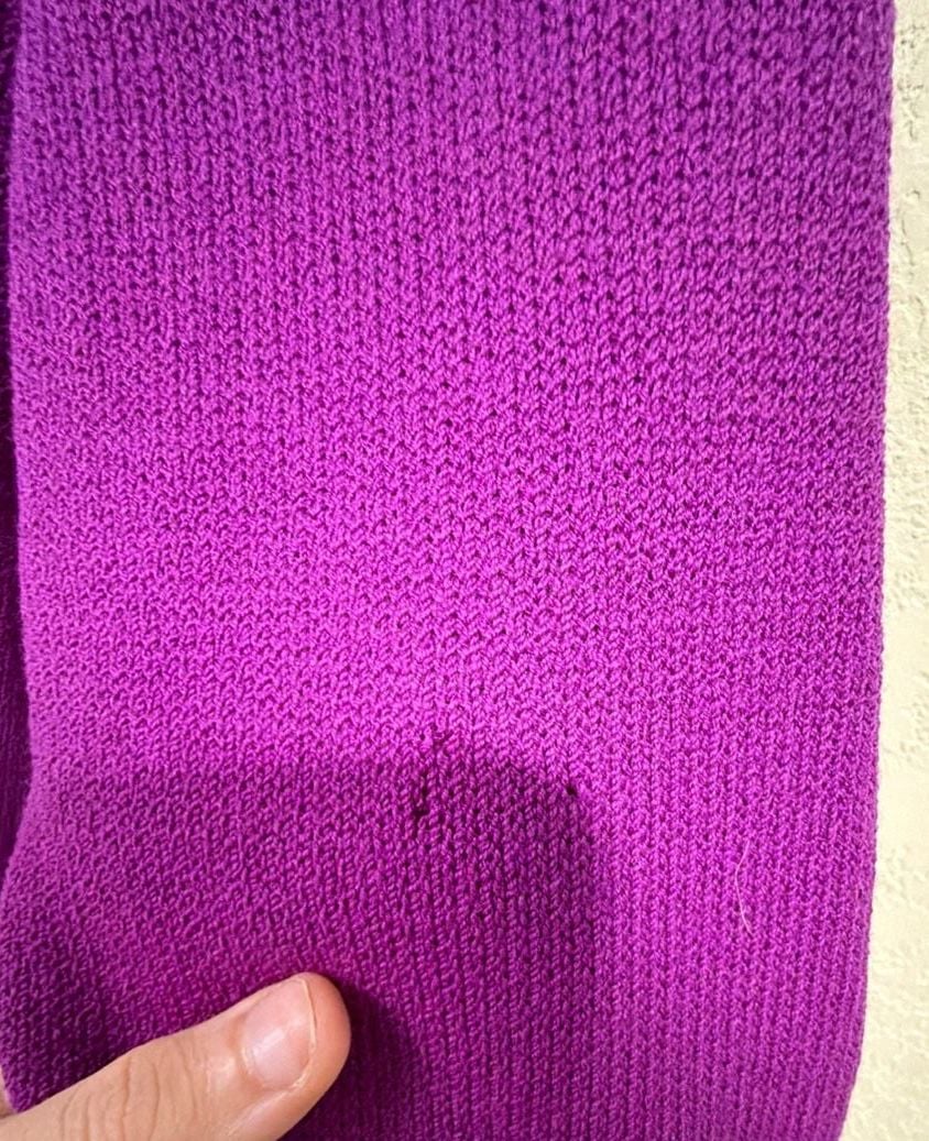 St. John Knit Jacket Size 10 Purple Double Breasted Gold Buttons 8