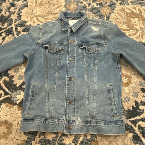 Old Navy Denim Jacket Size M Distressed Blue