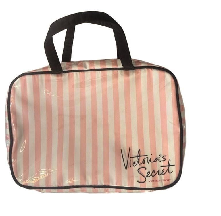 Victoria's Secret Signature Stripe Hanging Travel Toiletry Bag 8