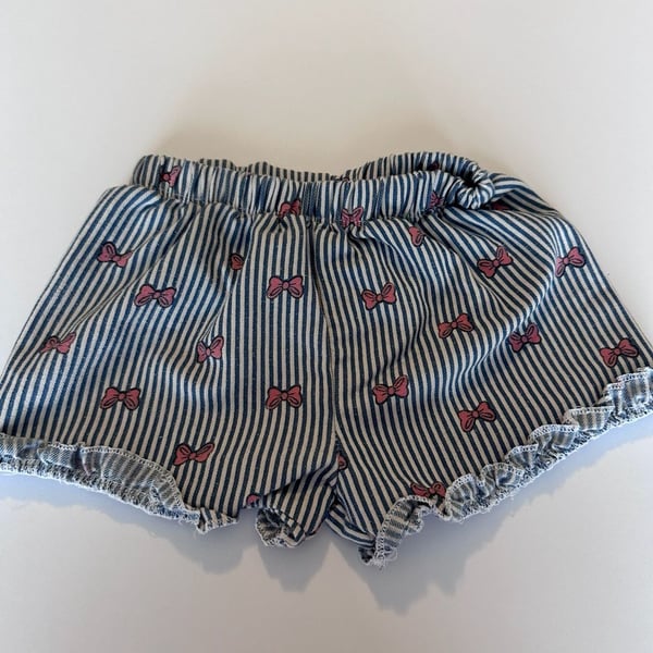Disney Minnie Mouse Shorts Size 4T Blue Stripe Bows