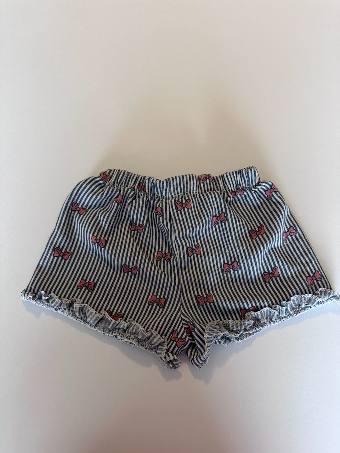 Disney Minnie Mouse Shorts Size 4T Blue Stripe Bows 3