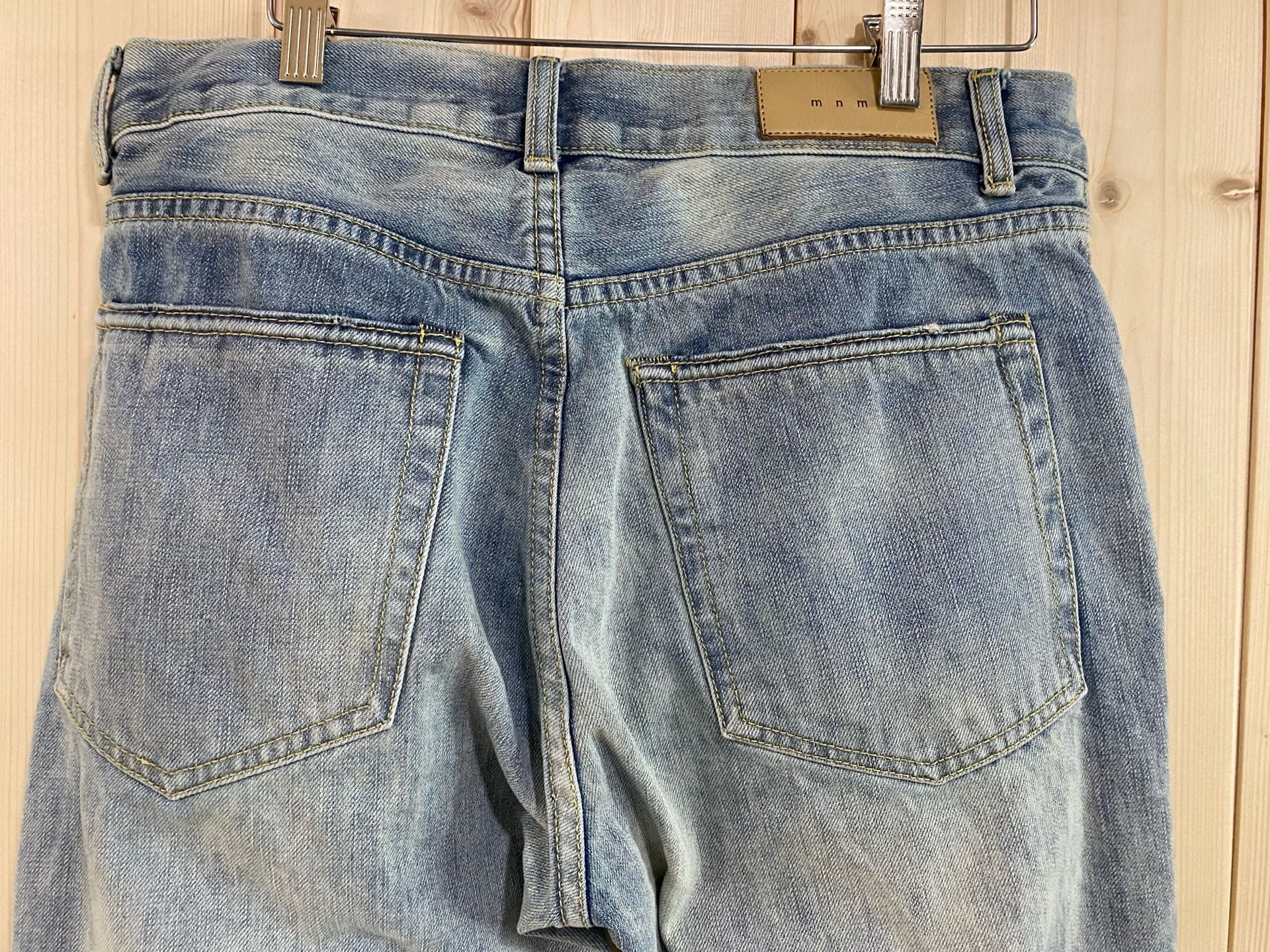 Mnml Jeans Patchwork Denim Pants Blue White 33 x 31 6