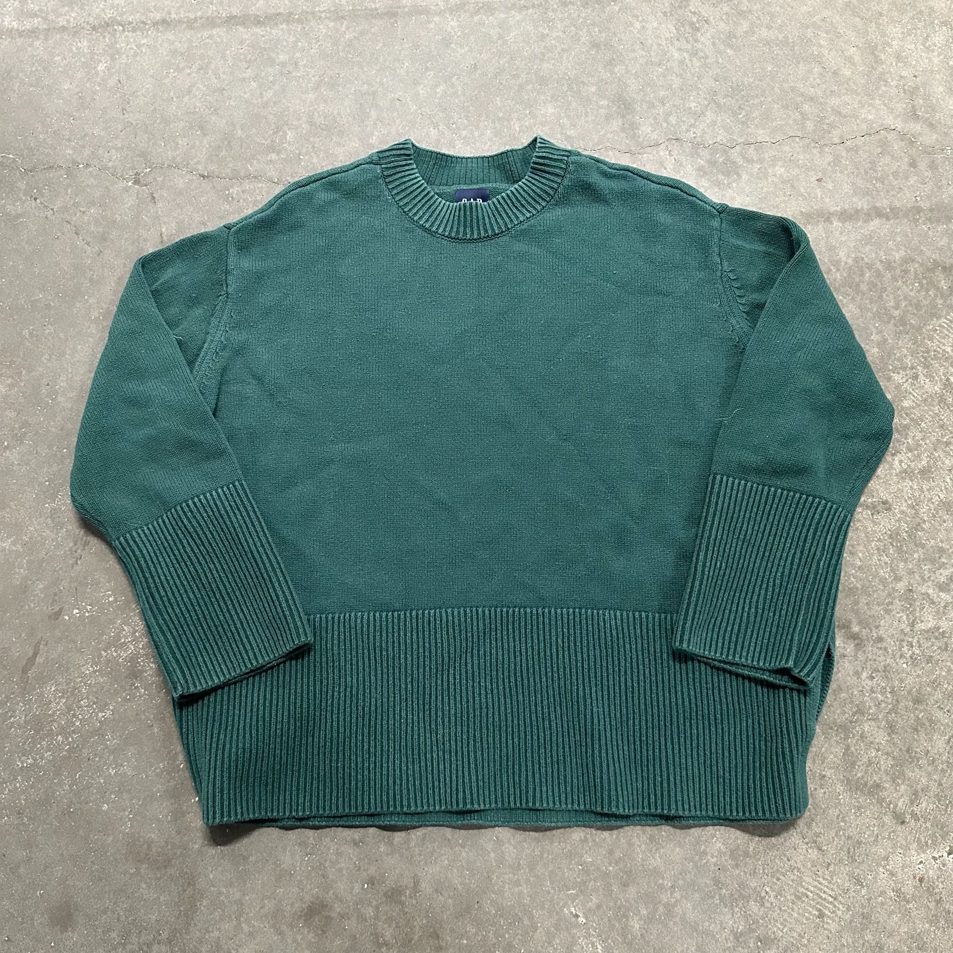 GAP 100% Cotton Crewneck Sweater XL Oversized Boxy Chunky Ribbed Knit 2