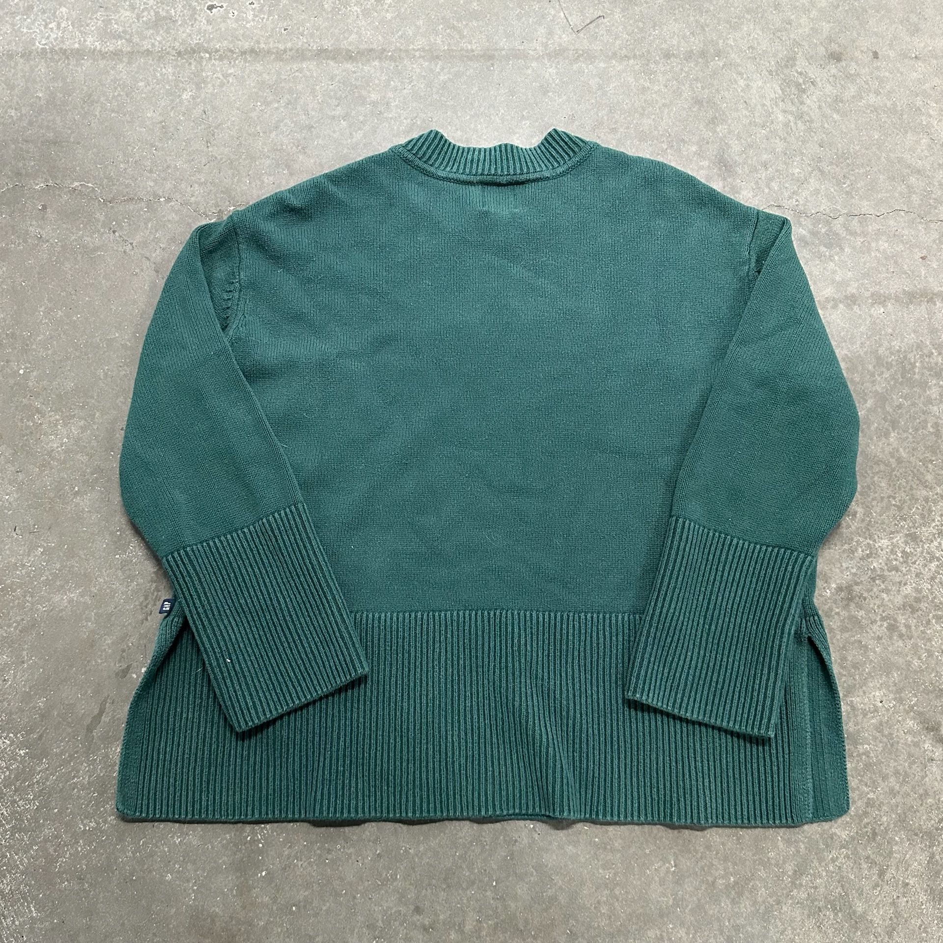 GAP 100% Cotton Crewneck Sweater XL Oversized Boxy Chunky Ribbed Knit 3