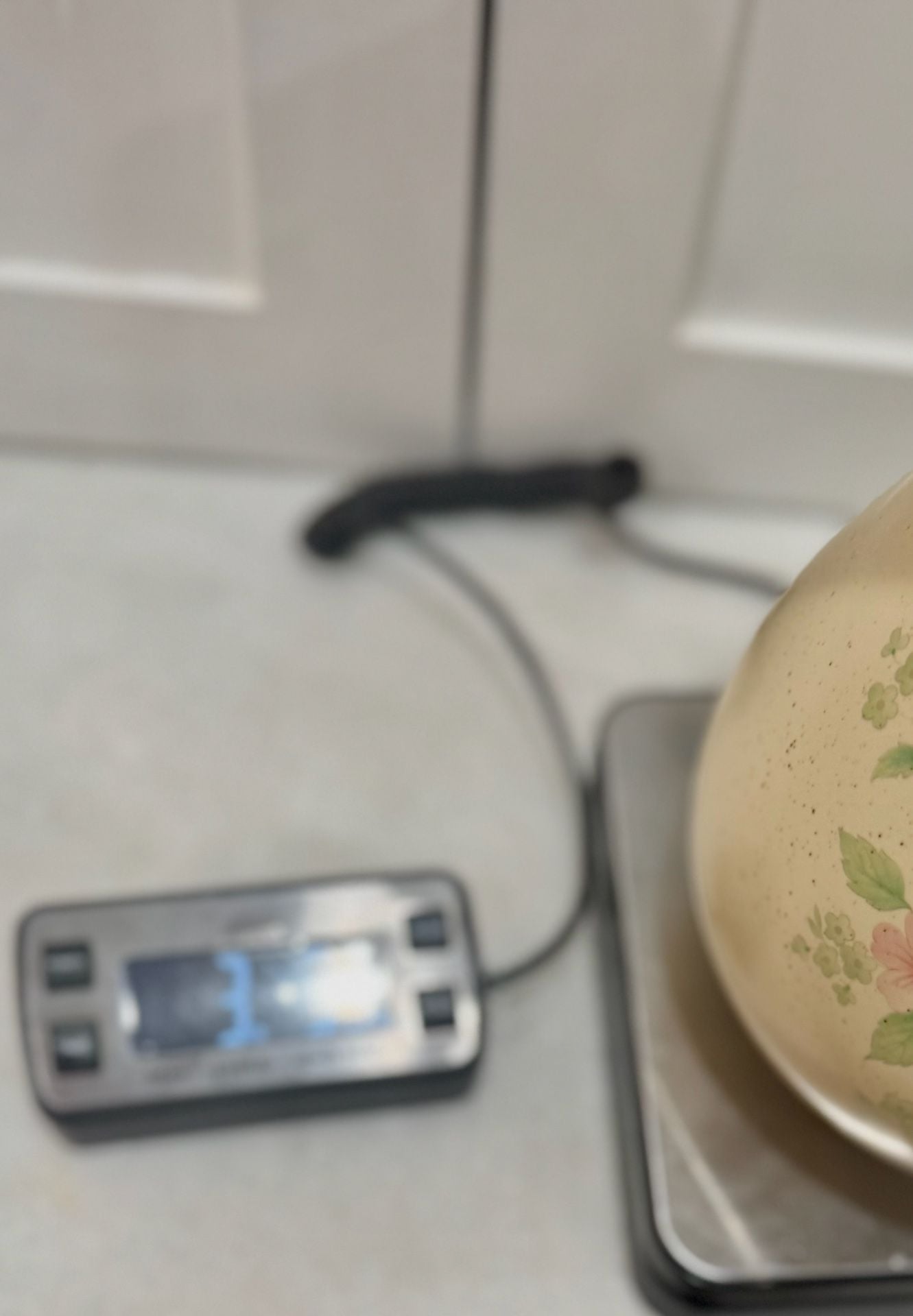 McCoy Pottery Romance Floral Pitcher Cream Pink Green Speckled Stoneware 6