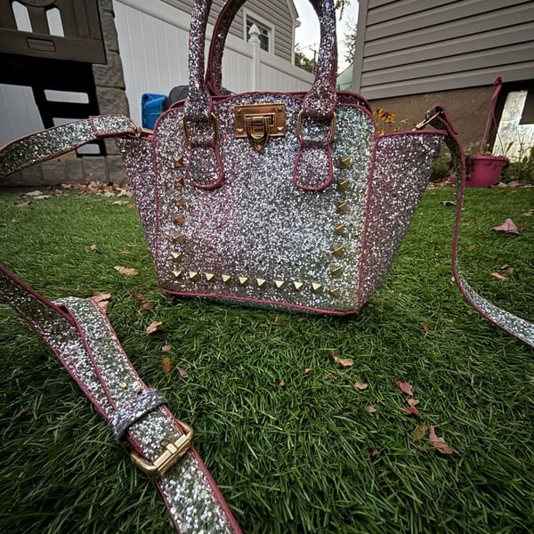 CMK Presents Glitter Studded Satchel Crossbody Handbag Pink

# mini purse # y2k #fairy # sparkling 