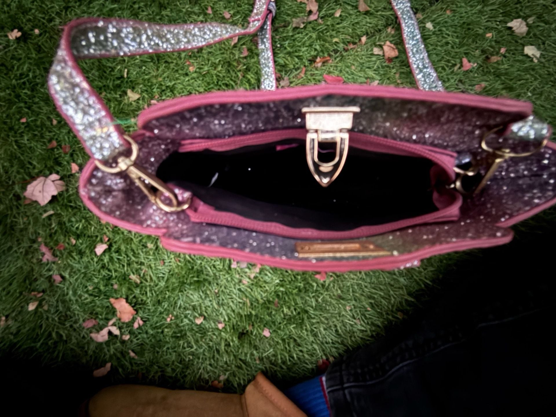 CMK Presents Glitter Studded Satchel Crossbody Handbag Pink
# mini purse # y2k #fairy # sparkling 3