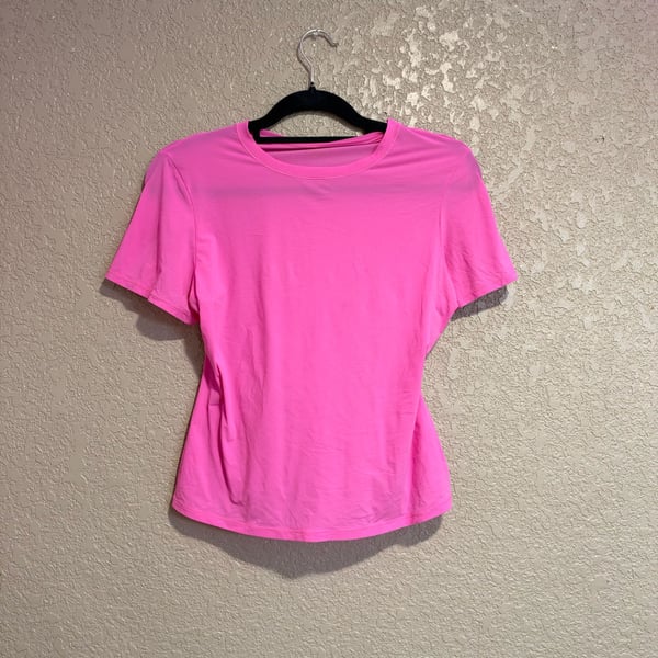 SKIMS Short Sleeve Crewneck Top Pink Sheer