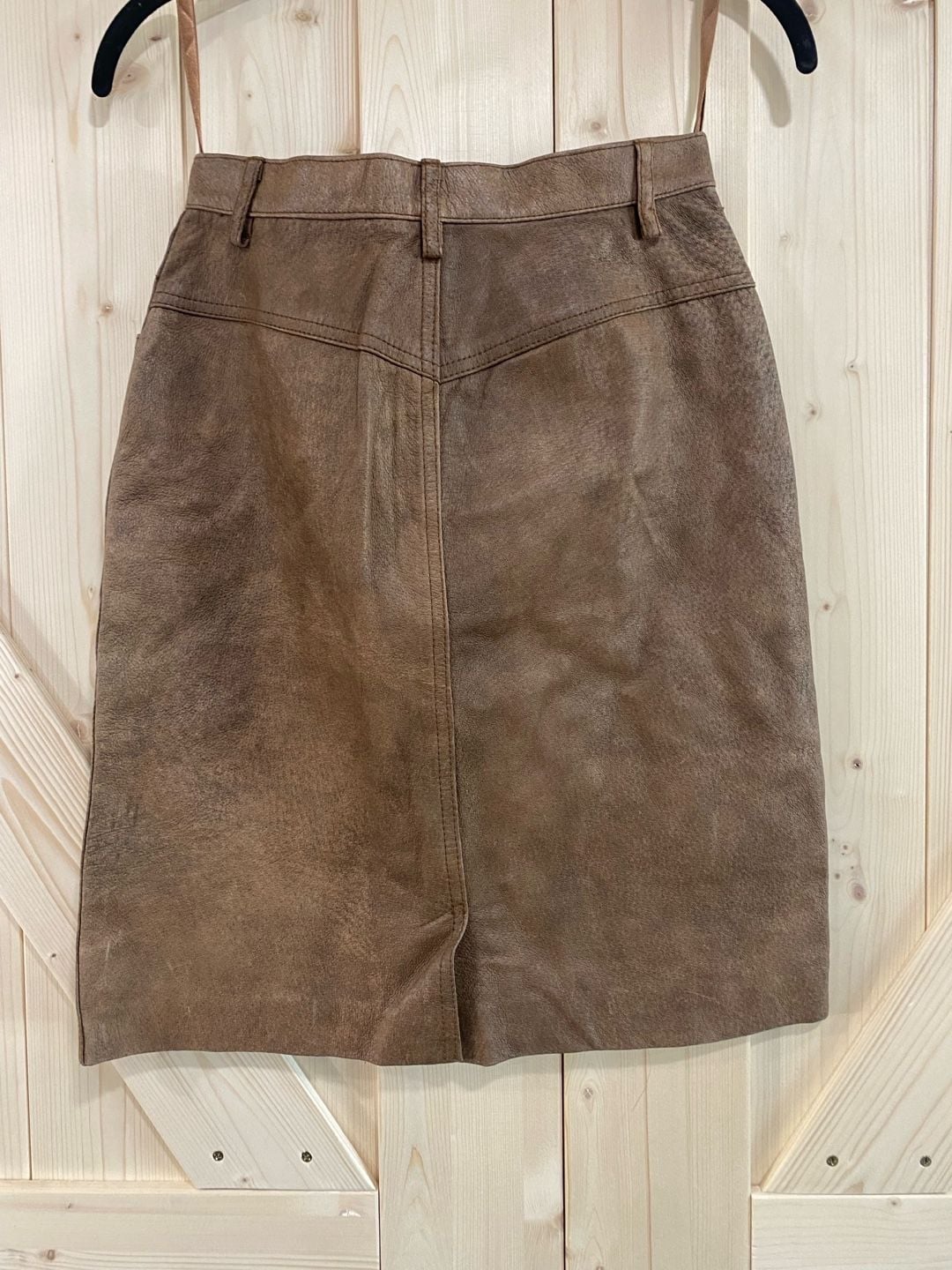 B.E.S.T. Authentic Leather Skirt Size 7 Brown Vintage Pencil 5