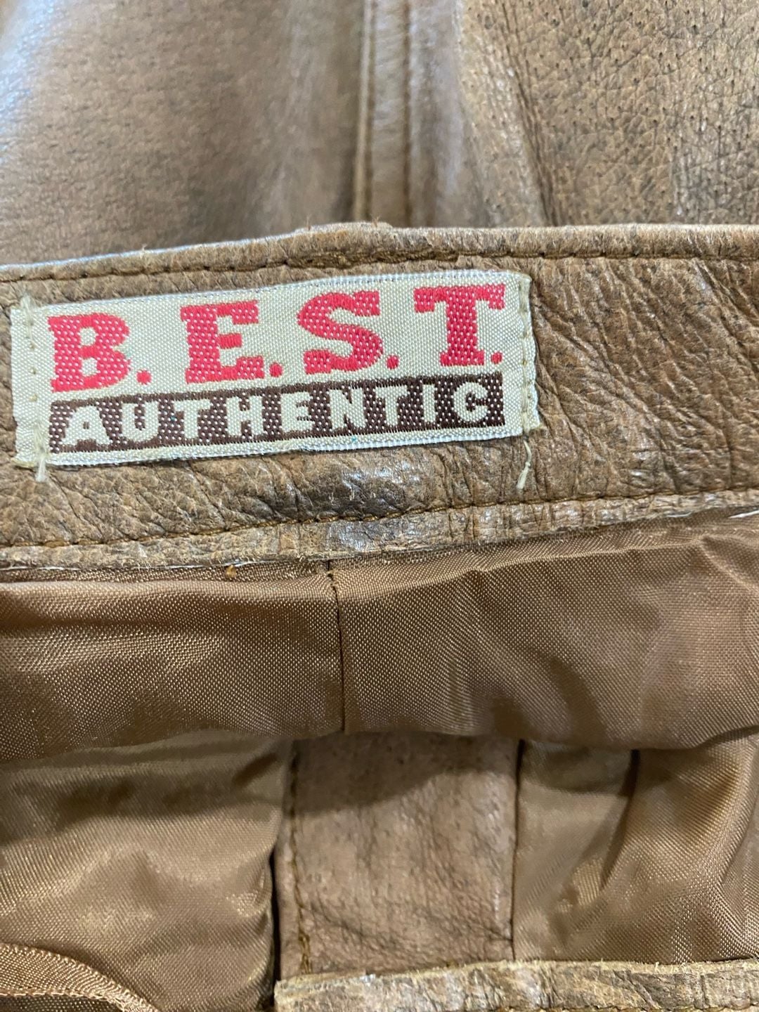 B.E.S.T. Authentic Leather Skirt Size 7 Brown Vintage Pencil 6