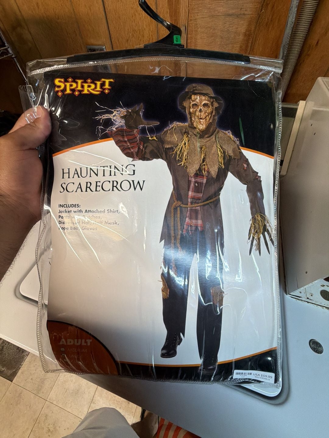 Spirit Halloween Haunting Scarecrow Costume Size Large 1