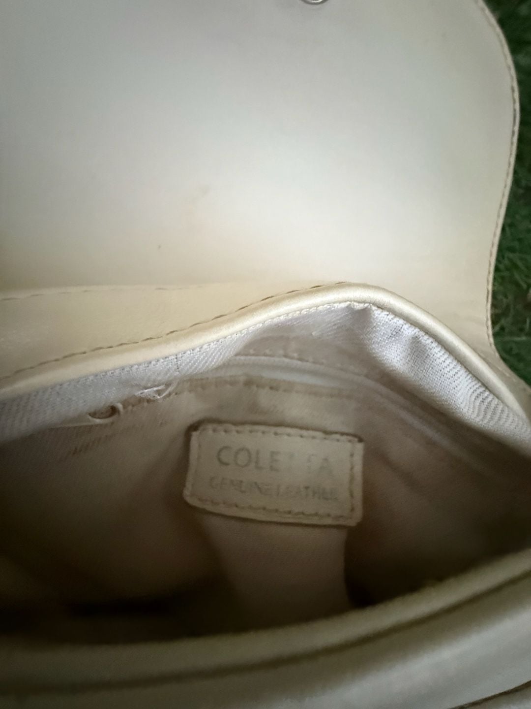 Coletta Genuine Leather Crossbody Bag Cream Flap Purse 4