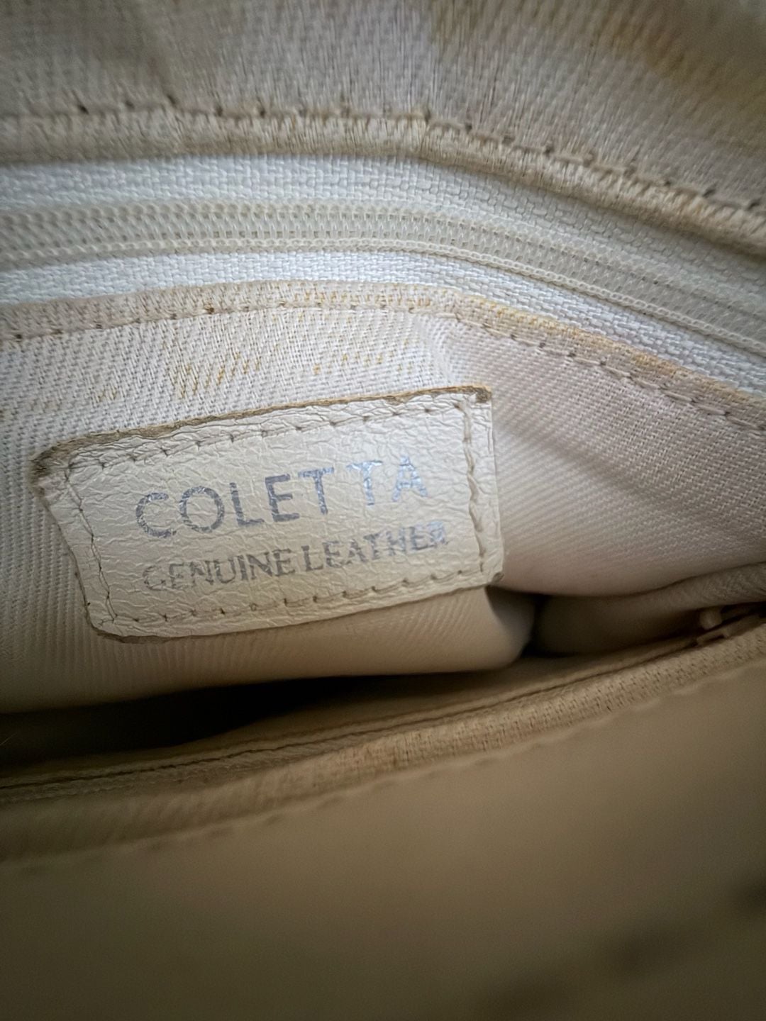 Coletta Genuine Leather Crossbody Bag Cream Flap Purse 5