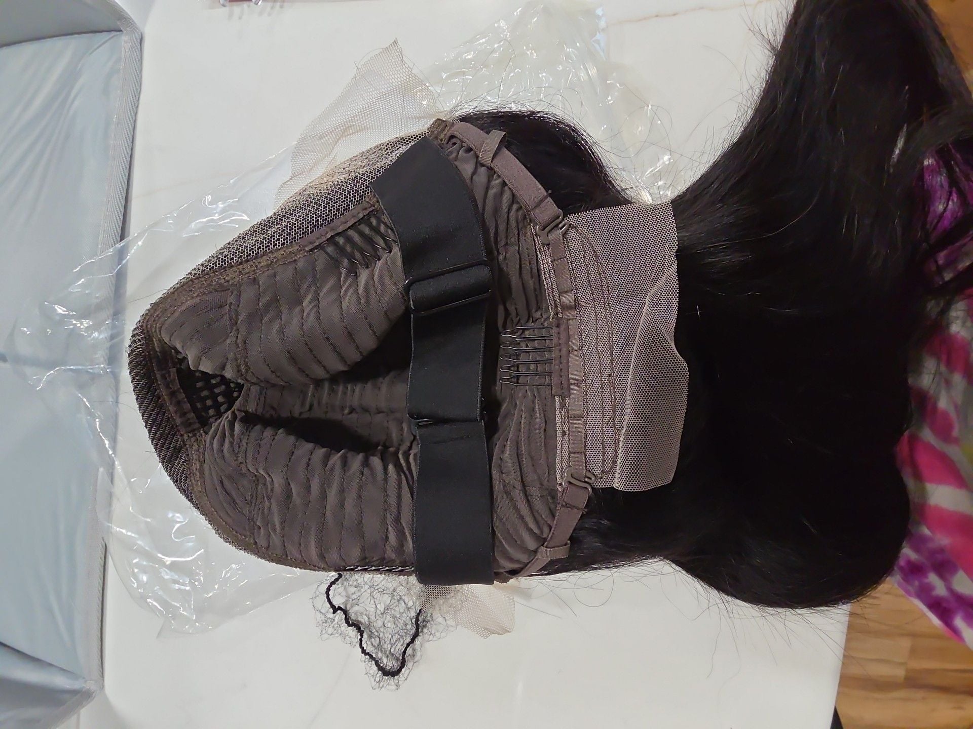Human Hair Lace Front Wig 25 Inch Black Wavy 3