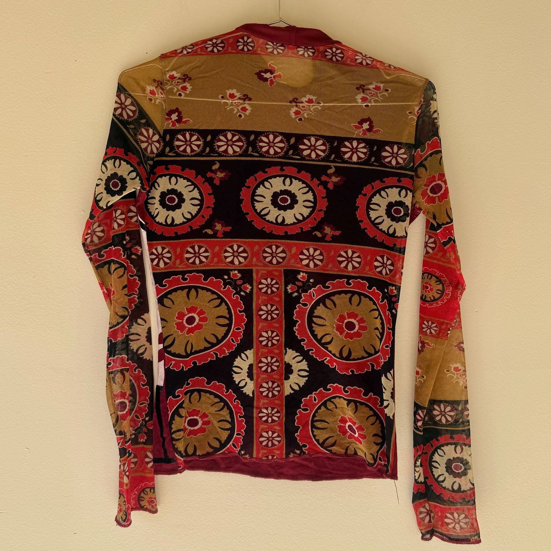 Euro Italian Graphic Turtleneck Red with Girl and Sheer Back  10