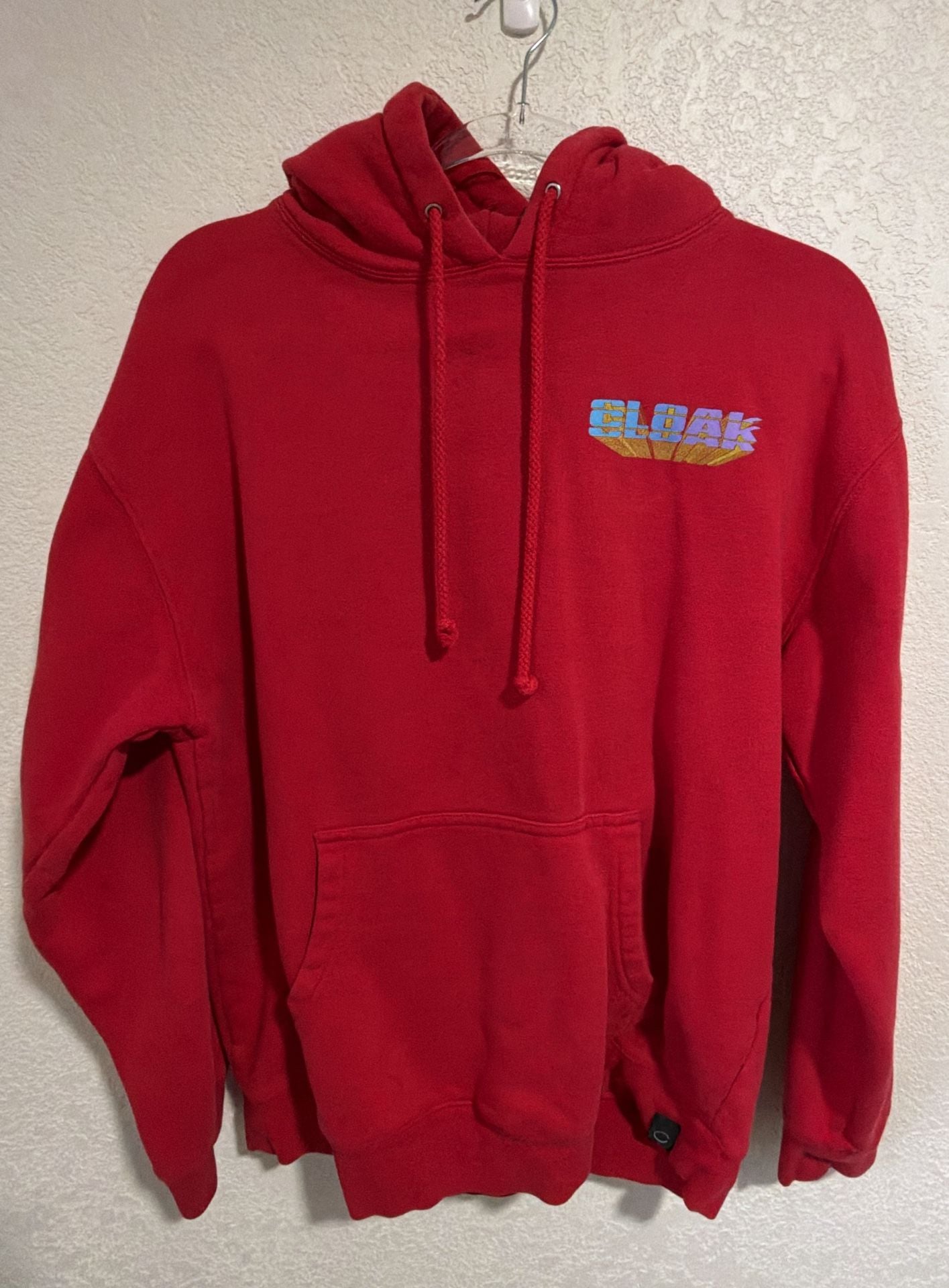 Cloak Hoodie Size M Red Cotton Blend Graphic Pullover 2