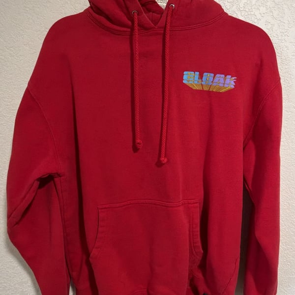 Cloak Hoodie Size M Red Cotton Blend Graphic Pullover