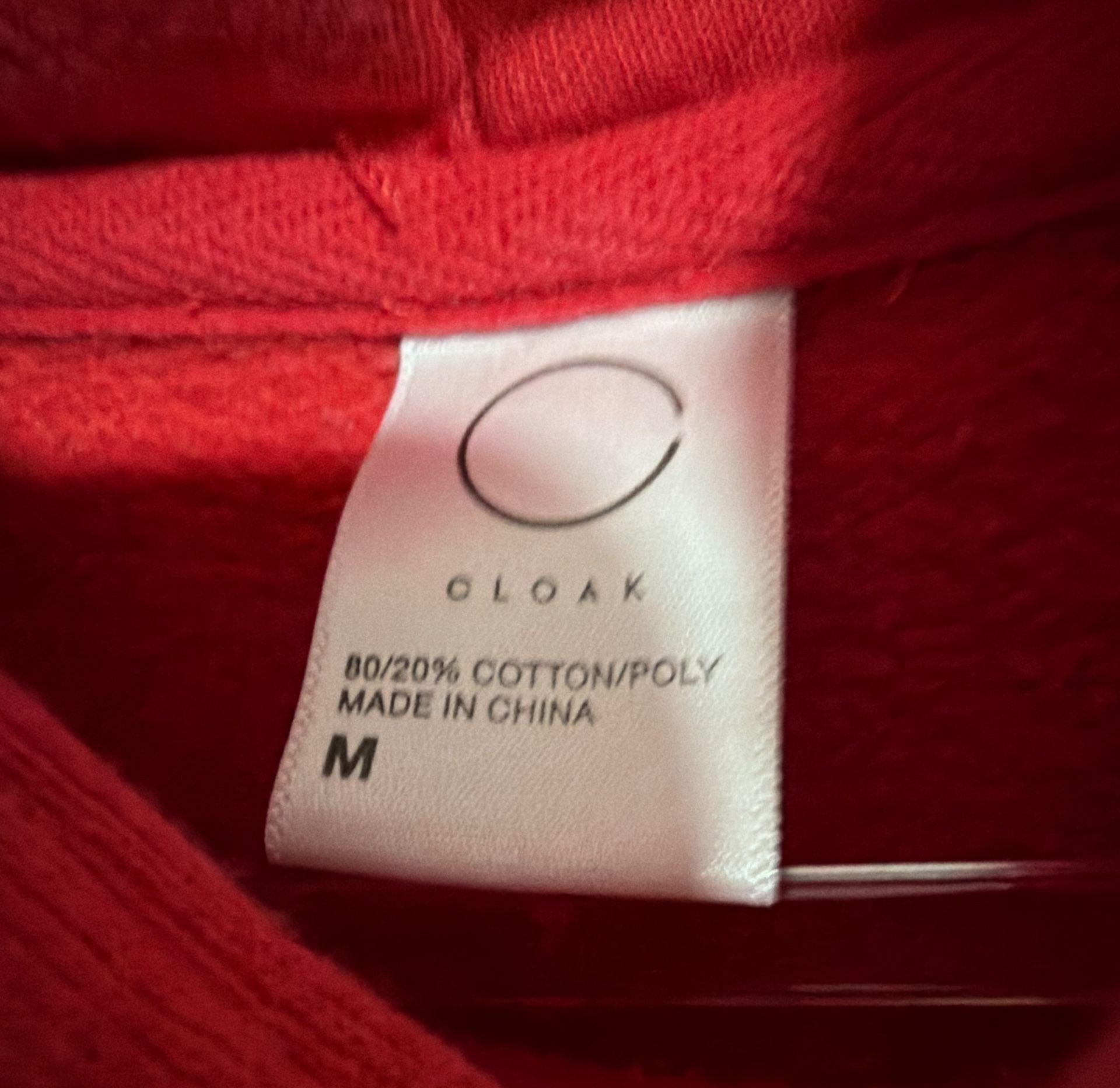 Cloak Hoodie Size M Red Cotton Blend Graphic Pullover 3