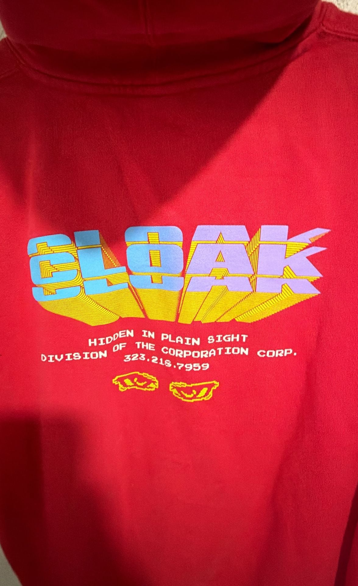 Cloak Hoodie Size M Red Cotton Blend Graphic Pullover 5