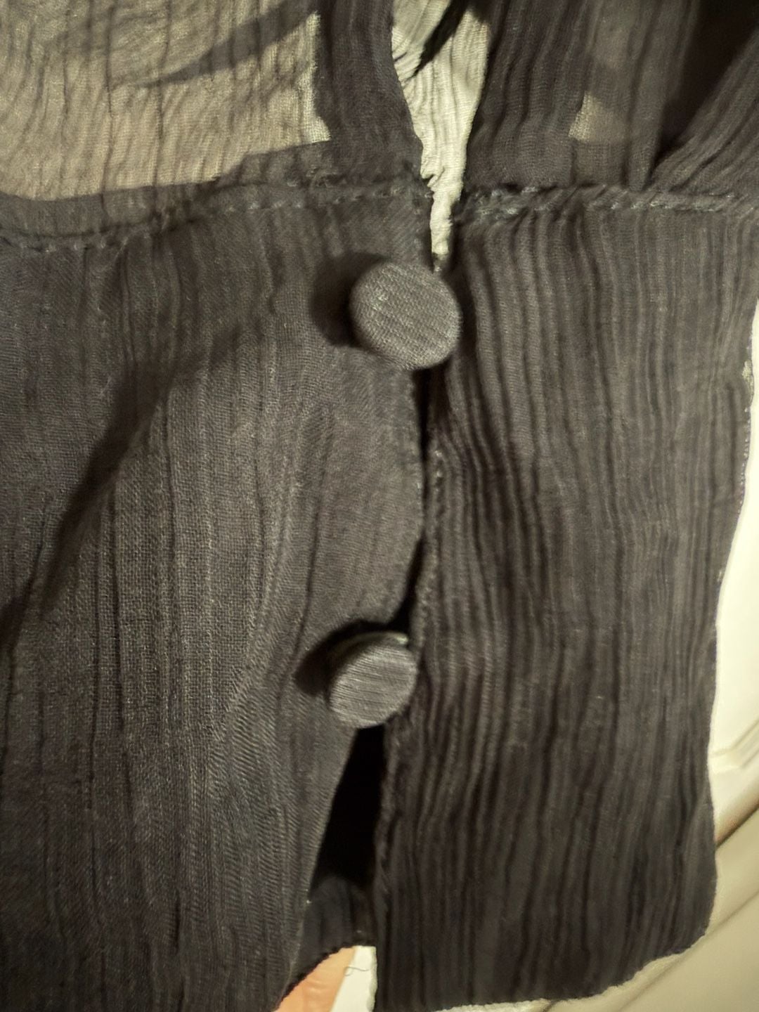 J.Crew Women’s Size 10 Black Sheer Ruffle Blouse – 100% Cupro 8