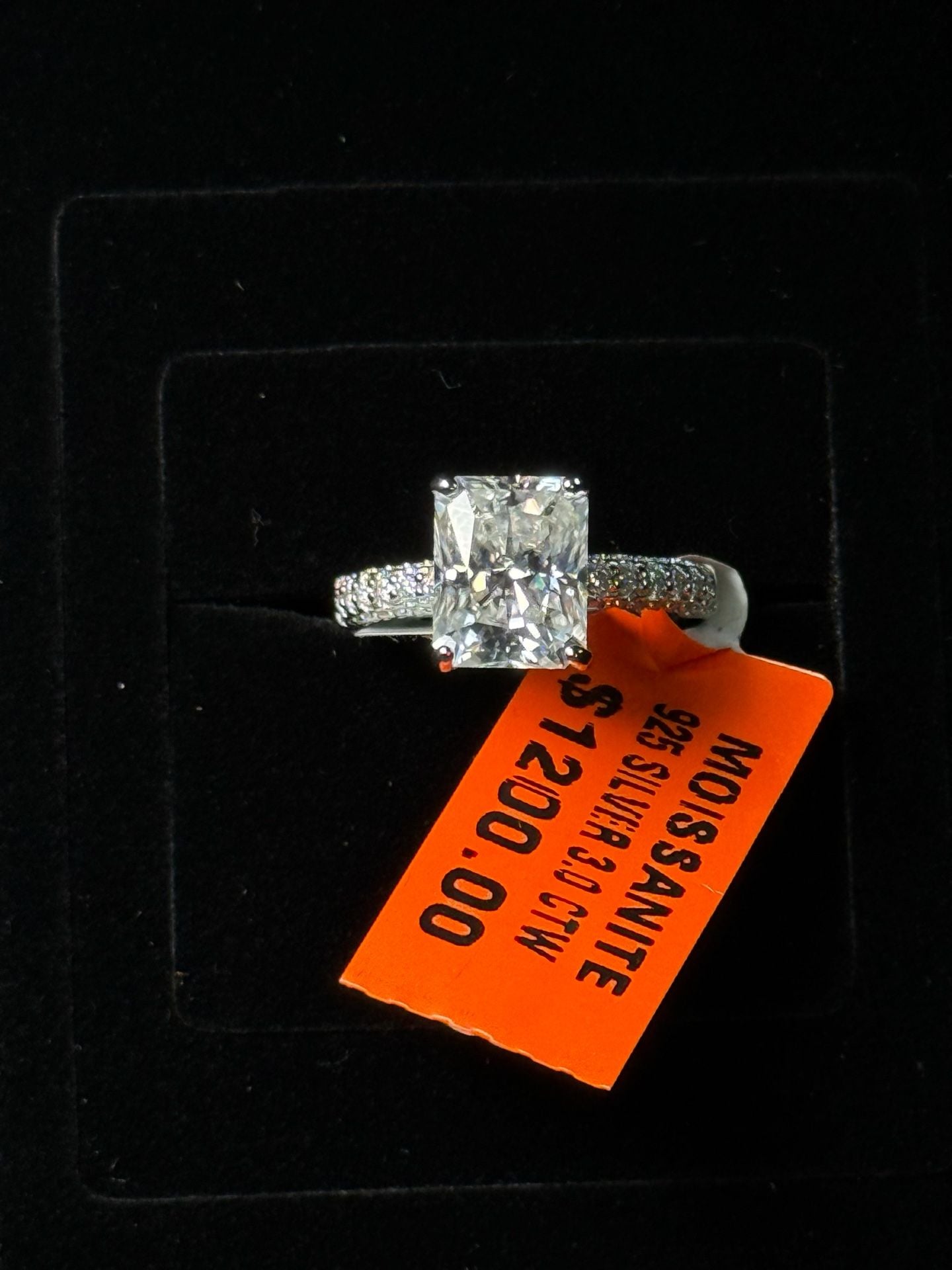 Moissanite Radiant Cut Engagement Ring Size 6 925 Silver 3.0 CTW 2