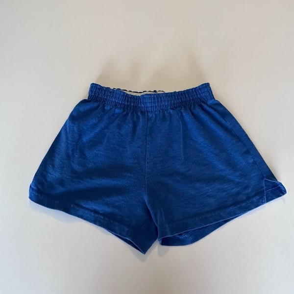 Soffe Shorts Youth M Blue Athletic Fleece Elastic Waist Gym