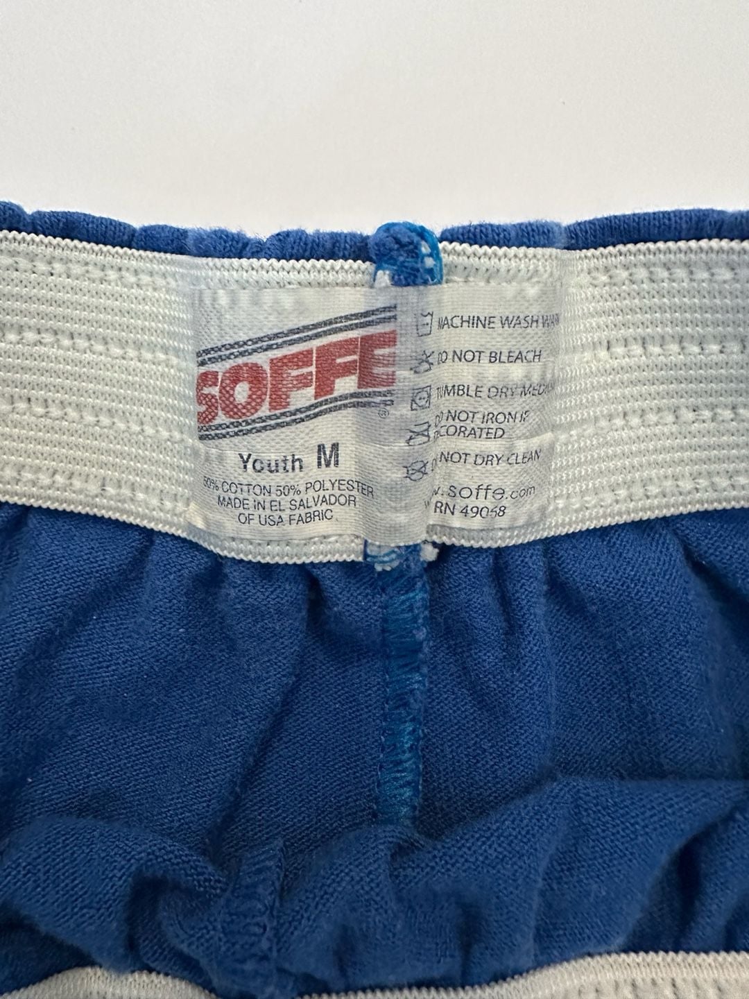 Soffe Shorts Youth M Blue Athletic Fleece Elastic Waist Gym 4