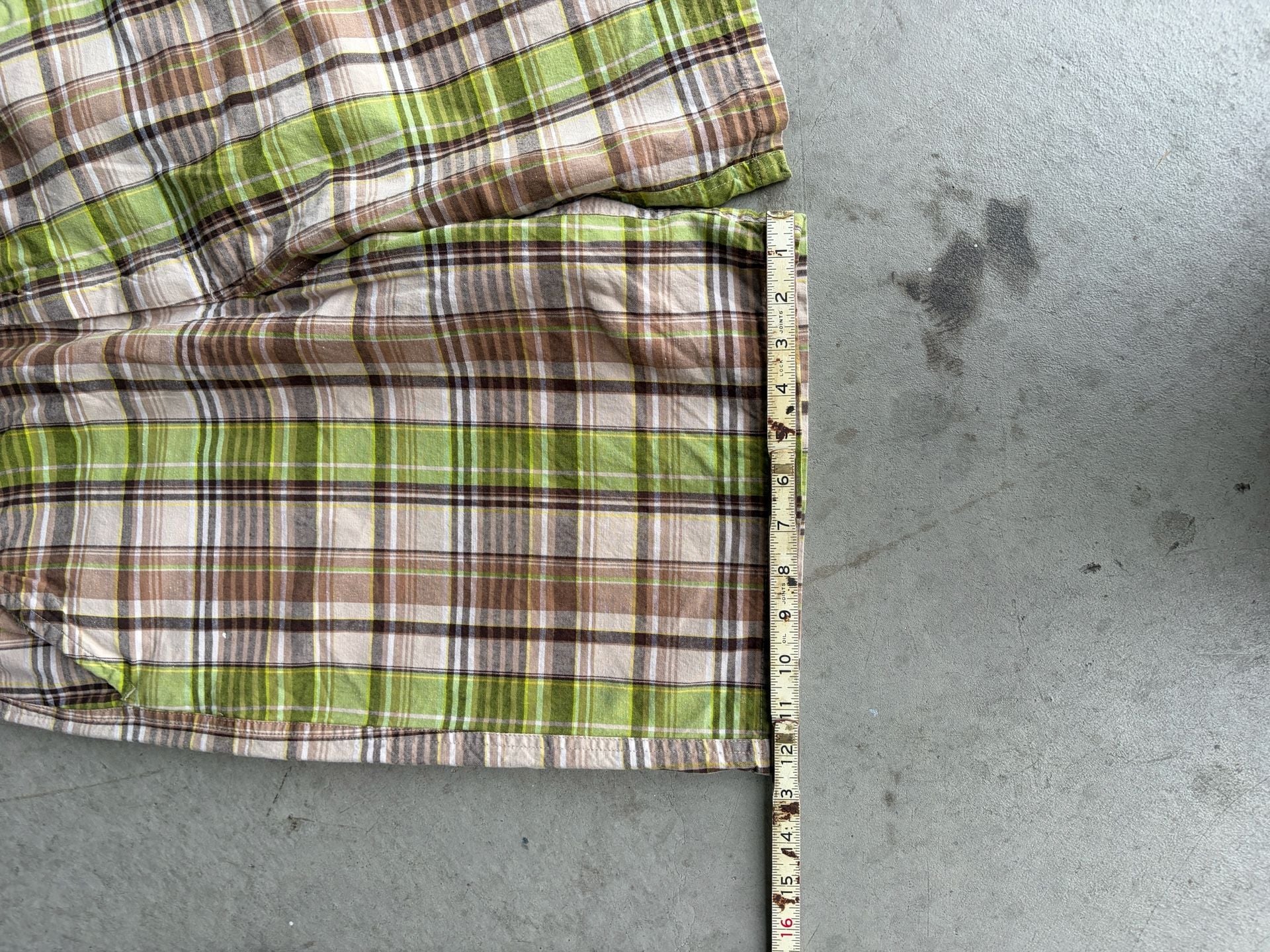Phat Farm Plaid Shorts Size 36 Green Brown Y2K Chino Skater 7