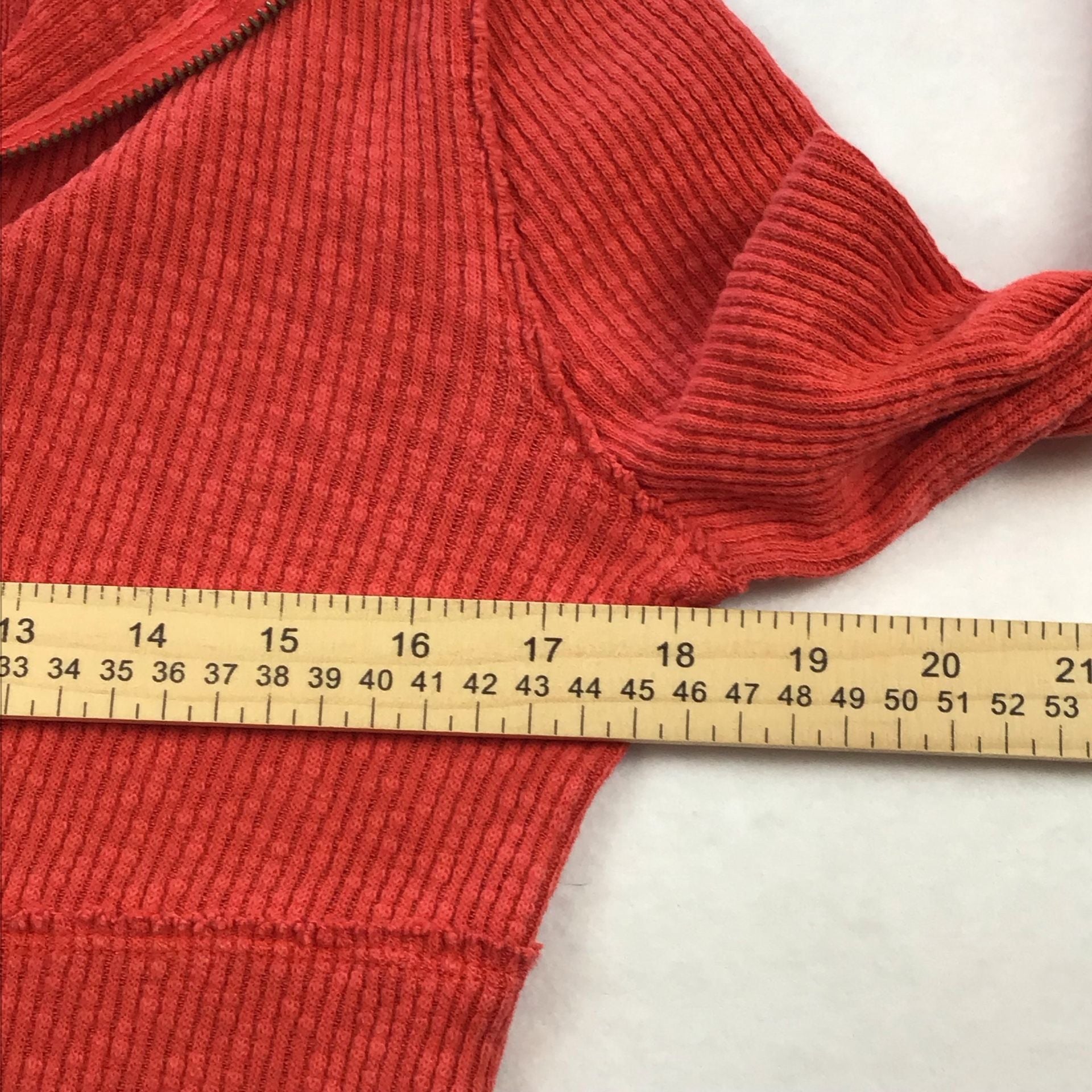 We The Free People Midnight Half Zip High Risk Red Ribbed Cropped Top Small 6