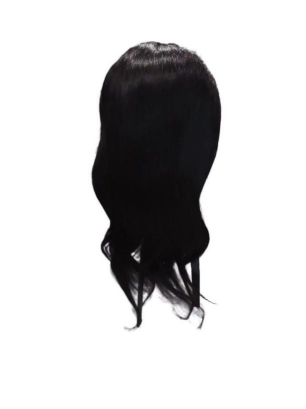 Human Hair Lace Front Wig 25 Inch Black Wavy 1