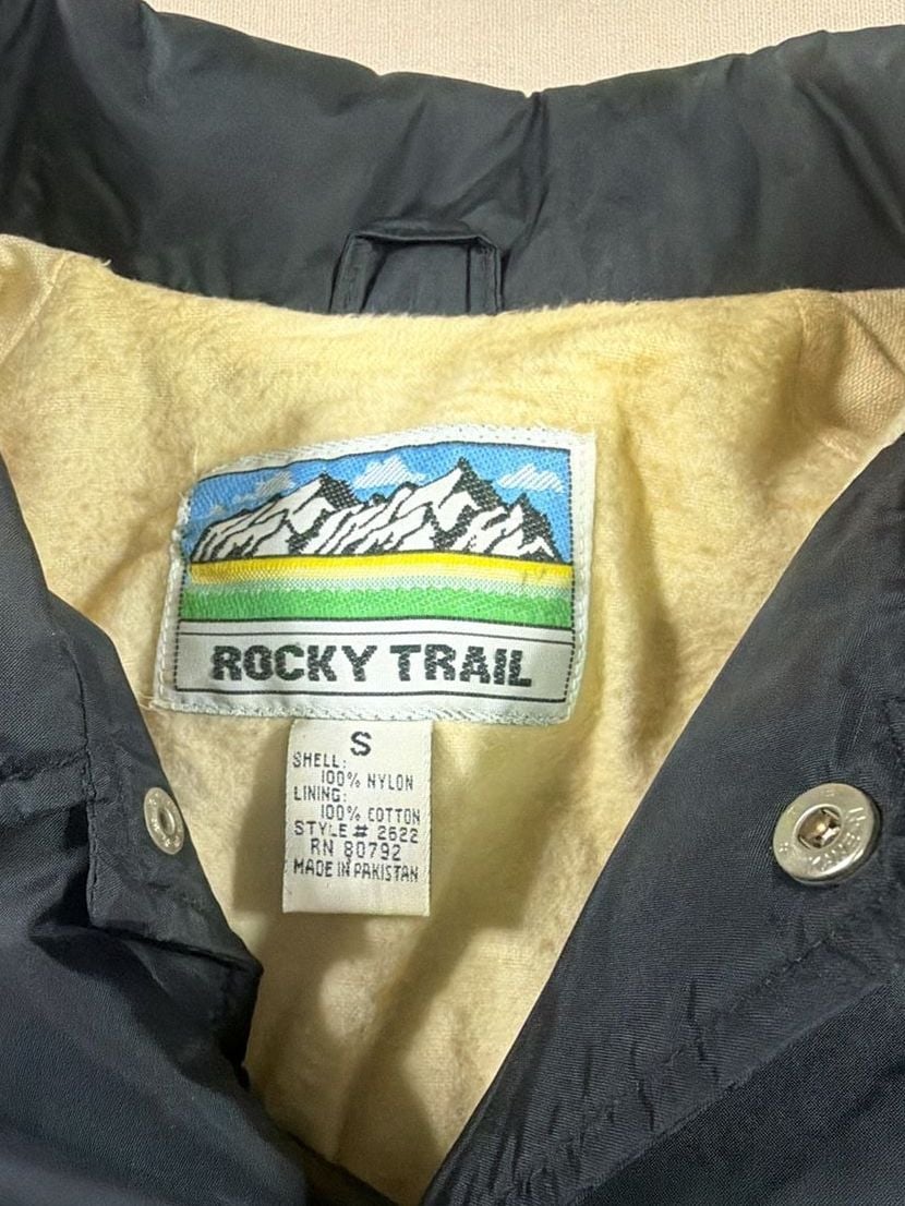 Rocky Trail Coach Jacket Size S Black Nylon Snap Up 3