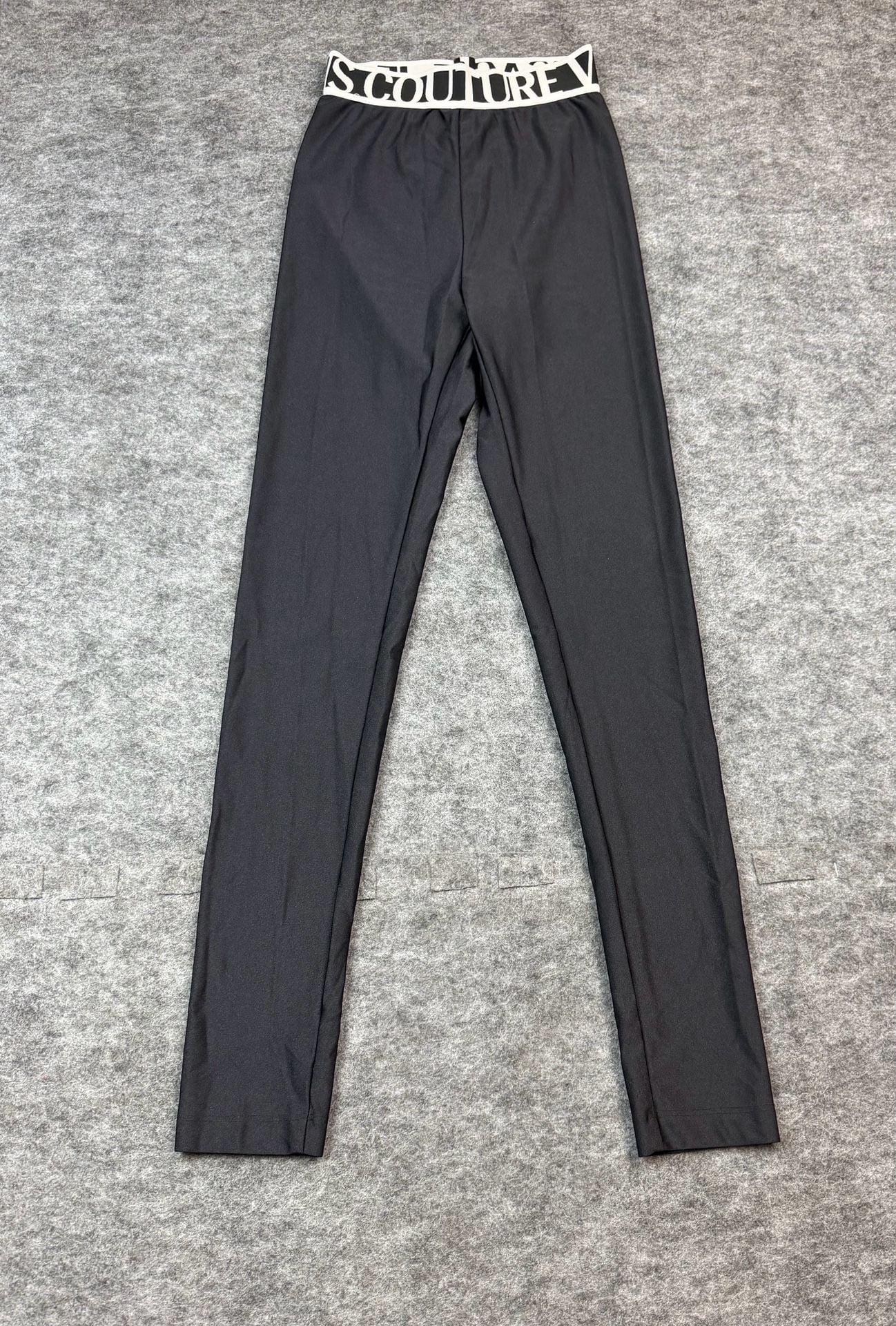 Versace Jeans Couture Black Leggings Logo Waistband Size o 8