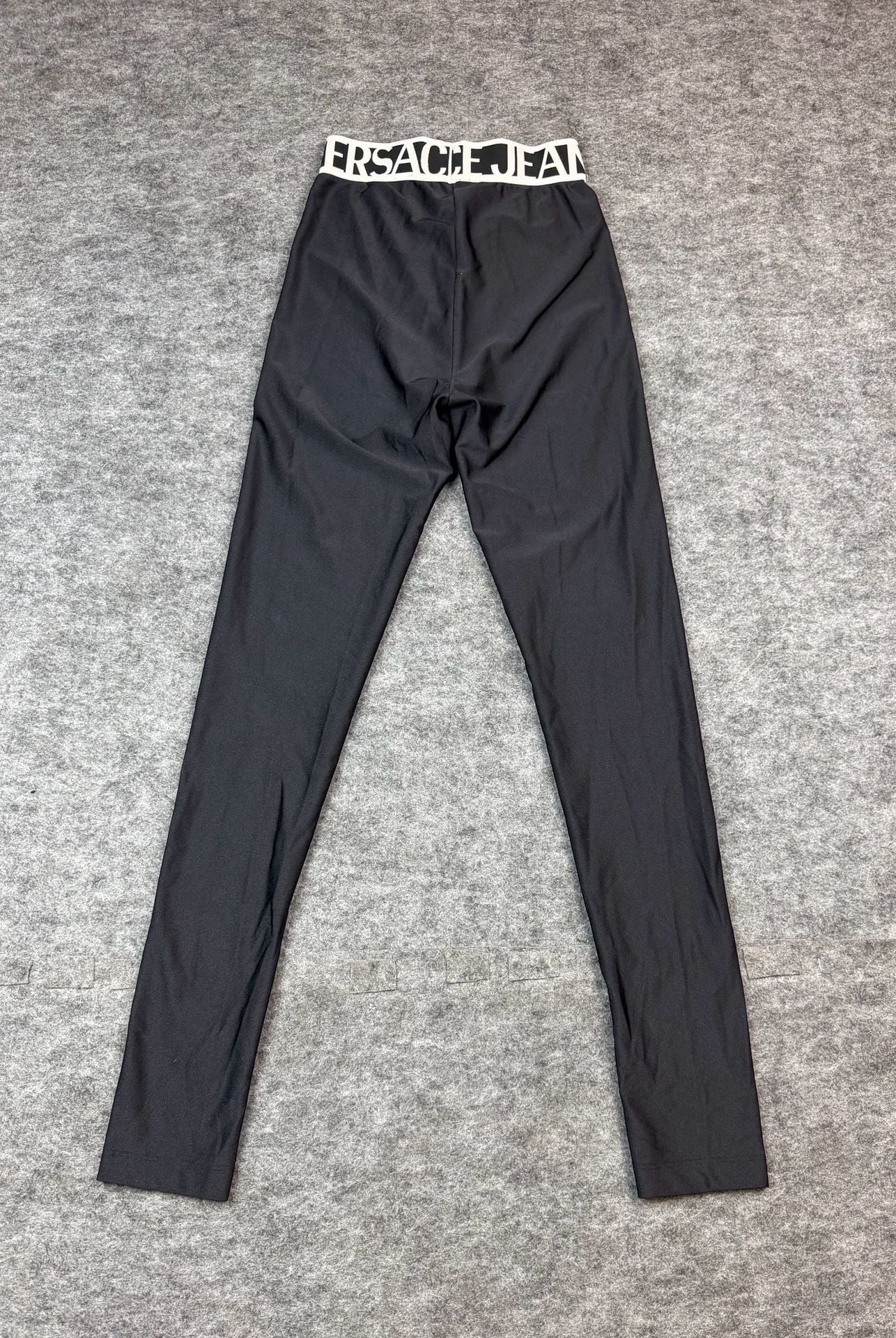 Versace Jeans Couture Black Leggings Logo Waistband Size o 10