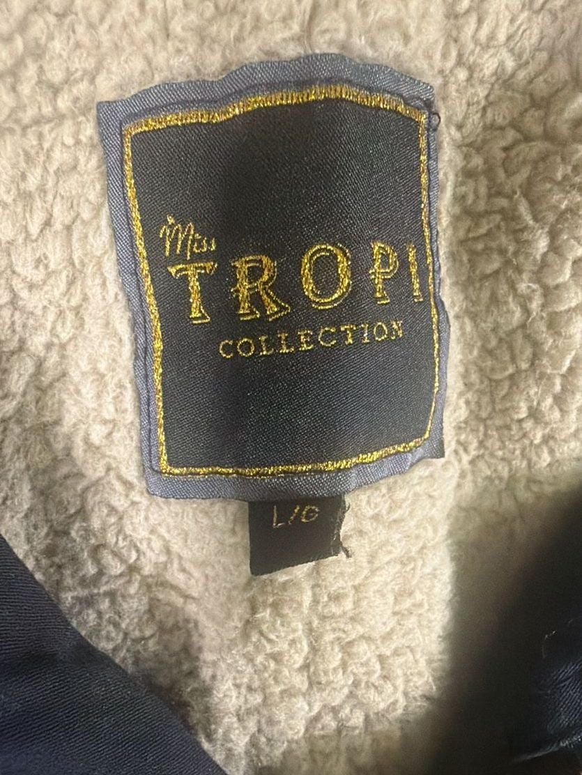 Tropi Collection Faux Shearling Lined Hooded Utility Jacket Size L 3