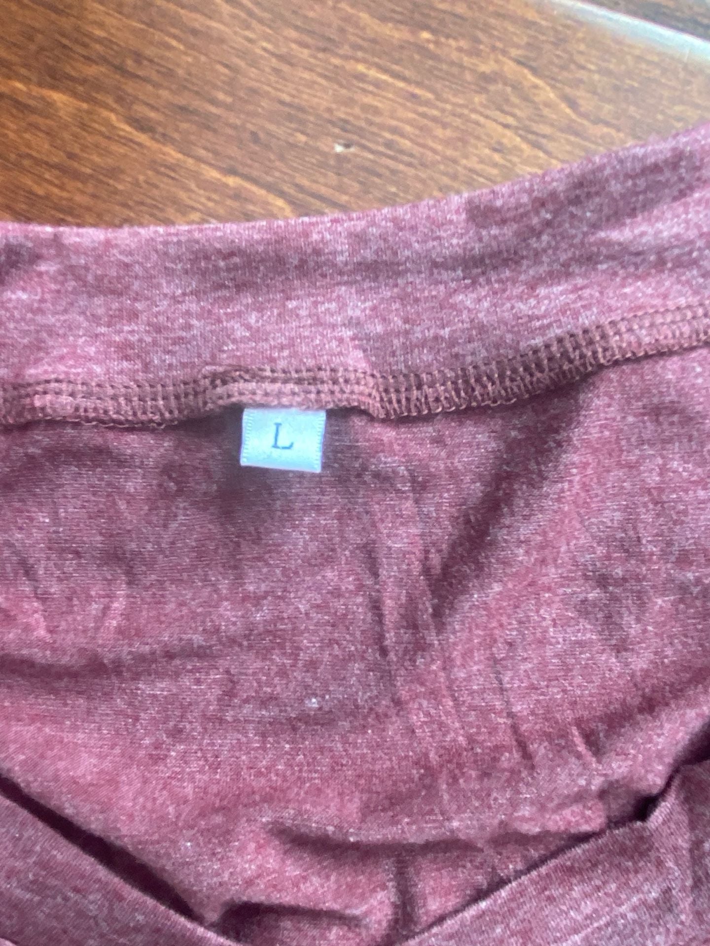 Unbranded V-Neck Long Sleeve Ruched Top Size L Mauve Heather Casual Shirt 7