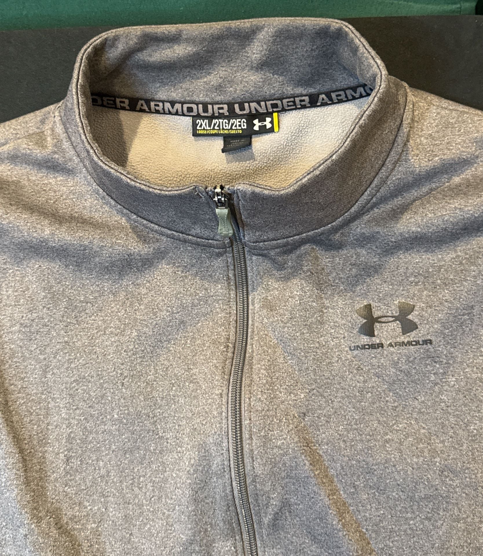 Under Armour Full Zip Jacket Size 2XL Gray UA Storm Fleece Athletic 3