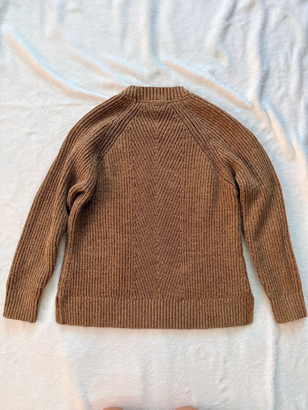 Womens L.L. Bean Mariner Shaker Sweater Crewneck Size M PET Brown 6